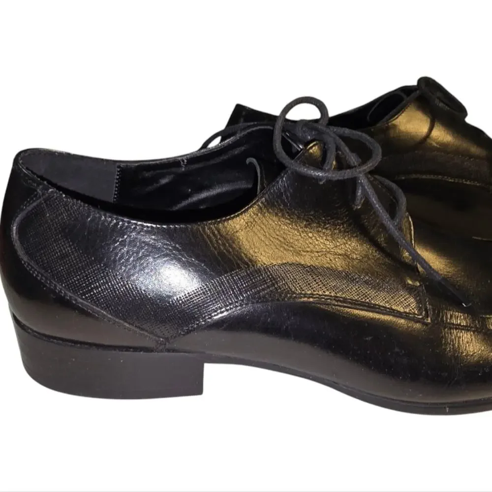 Kenneth Cole Mens Magic Place Leather Oxford Dress Shoe Black Size 10 M‎